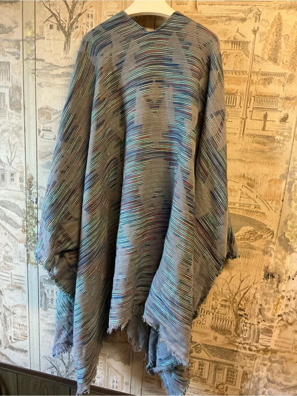 Multicolor Fringe Throw Poncho - Francesca’s